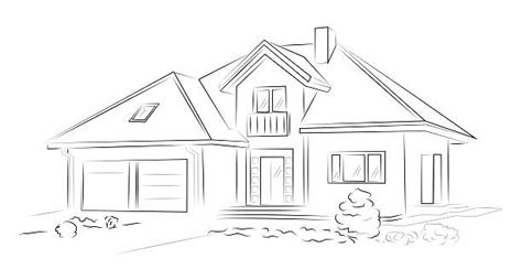 Pencil Drawing House Illustrations Royalty Free Vector Graphics And Clip