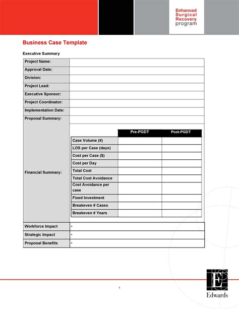 How To Create A Business Case Template Professional Sample Template