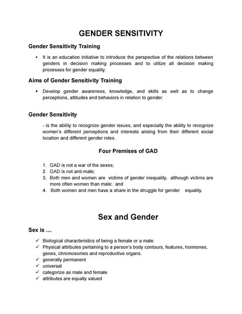 Gender Sensitivity Training Gender Sensitivity Gender Sensitivity