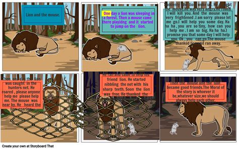 The Lion And The Mouse Storyboard By Aisha Iqbal20