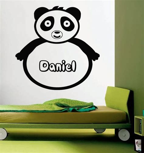 Wall Decals Custom Boy Personalized Name Panda Vinyl Decal Sticker