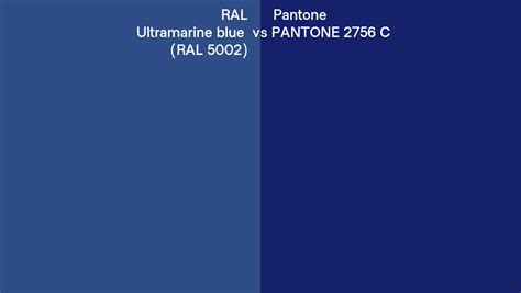 Ral Ultramarine Blue Ral 5002 Vs Pantone 2756 C Side By Side Comparison