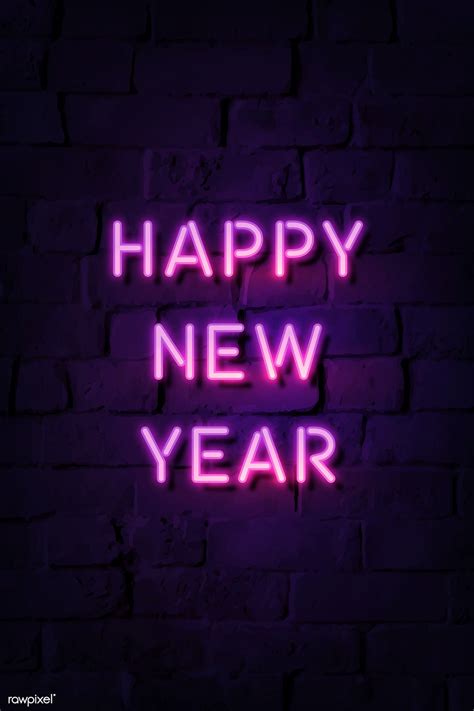 Download Premium Illustration Of Neon Bright Happy New Year Sign Finetoshine