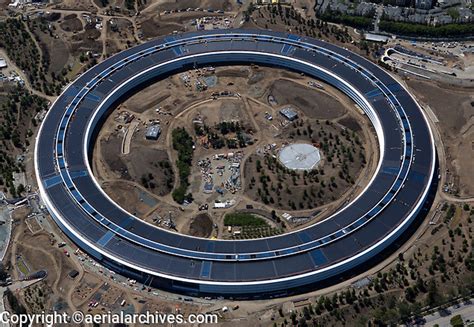 Aerial Photograph Apple Park Under Construction Cupertino Santa Clara