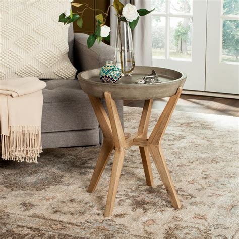 Non combo product selling price : Safavieh Celeste Dark Gray Wood Indoor/Outdoor Side Table-VNN1012A - The Home Depot