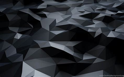 Black 3d Polygons Dark Pattern Ultra Hd Wallpaper Desktop Background