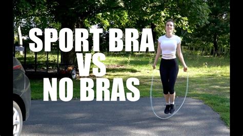 sports bra vs no bra jump rope test