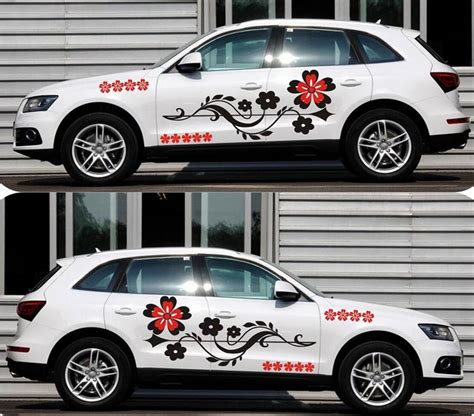 Pcs Set High Quality PVC Auto Modifield Decal Vinyl Car Stickers Flower Vine Whole Car Body