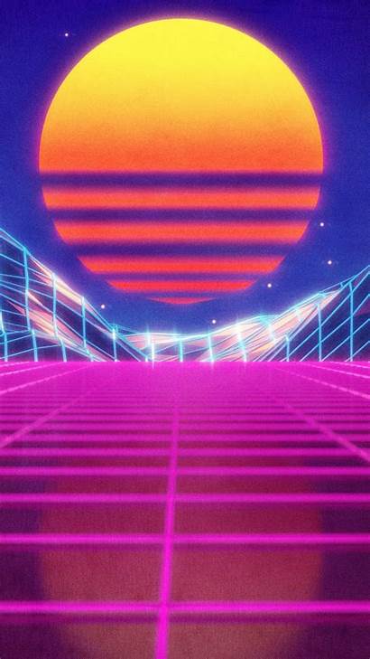 Retro Wallpapers Iphone Neon Wave 80s Mobile