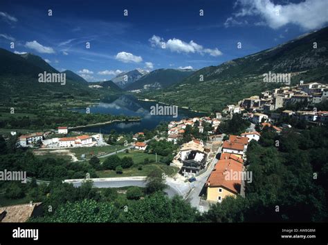 Barrea View Of Lake And Surrounding Mountains Abruzzo National Park