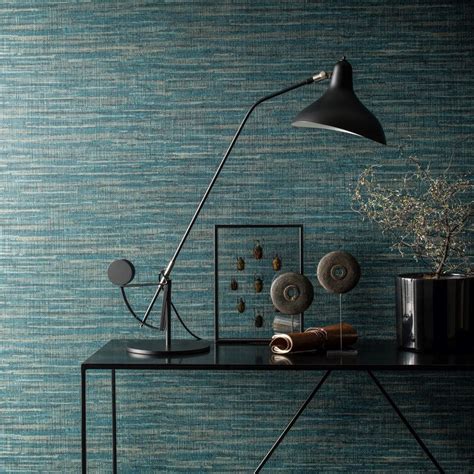 Saffiano Deep Teal Grasscloth Wallpaper Have Ordered This