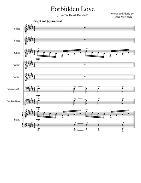 Forbidden Love Orchestration Sheet Music For Piano Vocals Oboe