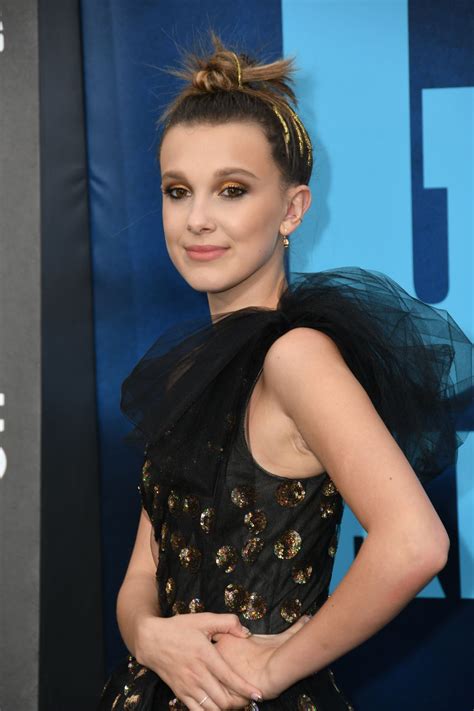 She rose to prominence for her role as eleven in the netflix science fiction drama series очень странные дела (2016), for. Millie Bobby Brown At 'Godzilla: King Of The Monsters ...