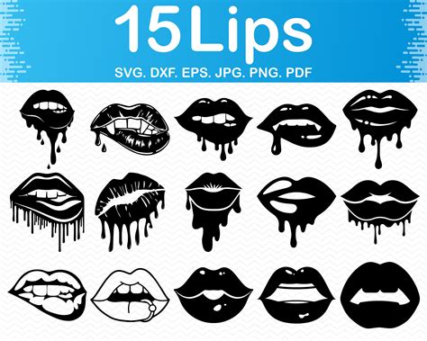 Free Svg Lips Silhouette Kiss Dripping File For Cricut