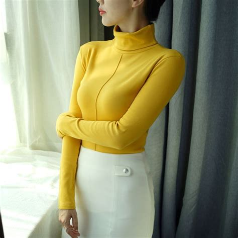 Popular Korean Bodycon Sweater Ladies Turtleneck Sweaters Women