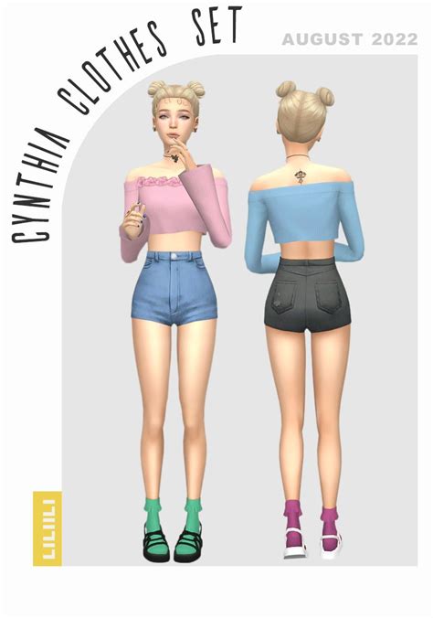 Liliili Sims4 On Tumblr Sims 4 Teen Sims Cc Female Shorts Cynthia