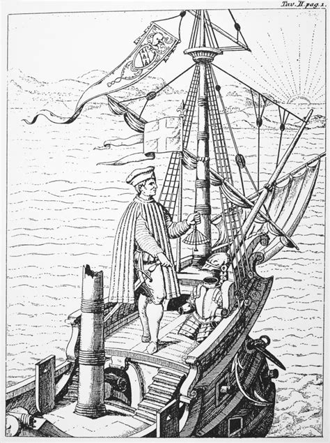 Christopher Columbus N1451 1506 Italian Navigator Woodcut After A