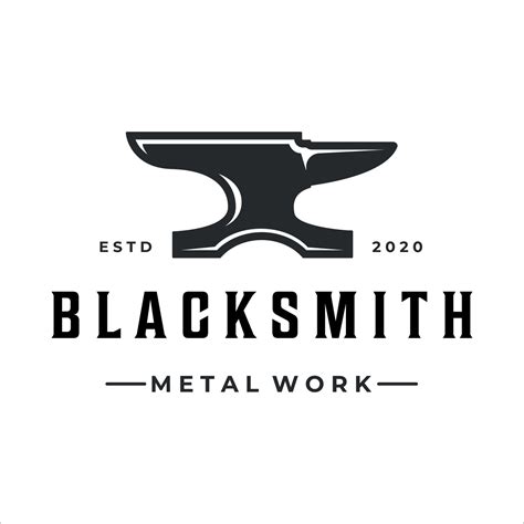Blacksmith Anvil Logo Vintage Vector Illustration Template Icon Design