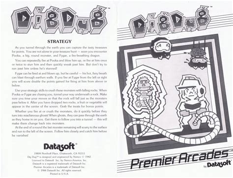 Dig Dug 1983 Atari 8 Bit Box Cover Art Mobygames