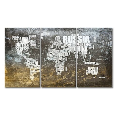 East Urban Home 3 Piece Wrapped Canvas Typography Uk