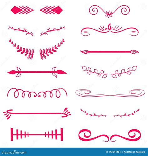 Red Vector Decorative Monograms And Calligraphic Borders Template