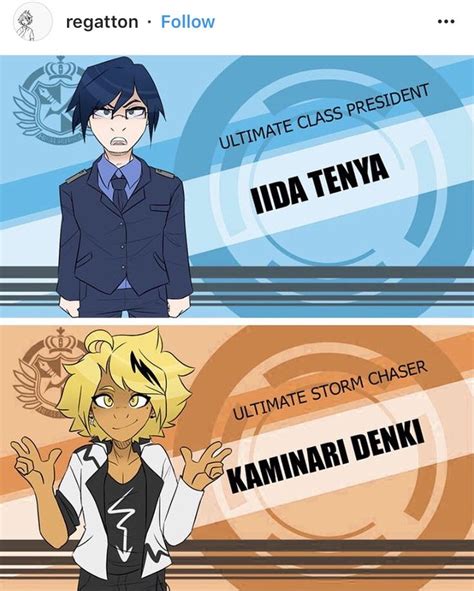 Bnha X Danganronpa Tenya Iida And Denki Kaminari Hero Academia