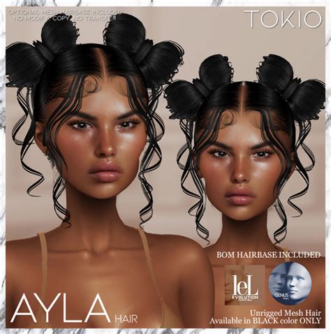 Second Life Marketplace Tokio Hair Ayla Alpha Hair Black