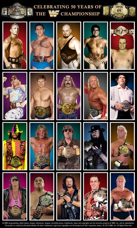 Classic Golden Era Wwe Champions Poster Wwe Champions Wwf