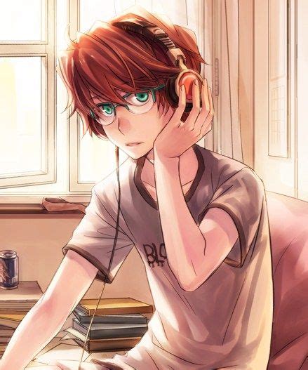 Anime Guys With Glasses Anime Boy With Headphones Anime Redhead