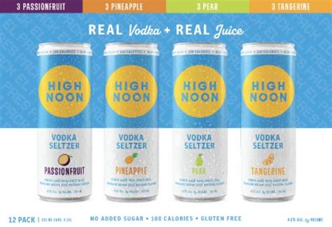 High Noon El Pres Vodka Hard Seltzer Variety Pack 12 Cans 355 Ml