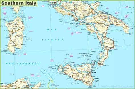 Cartina Sud Italia Mare