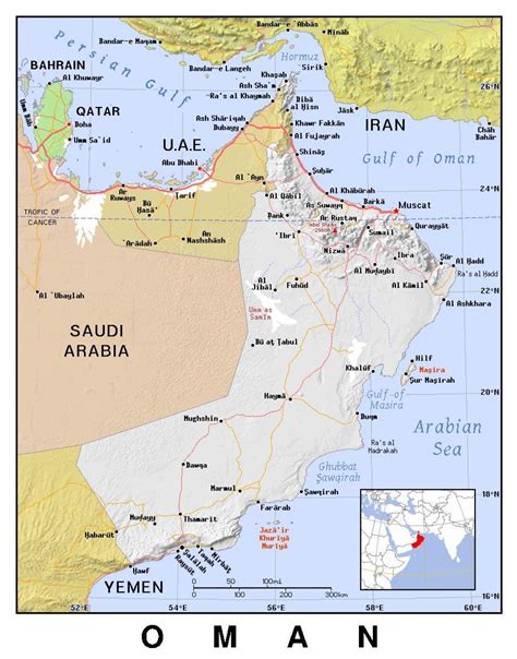 Oman Political Map Map Of Oman Political Western Asia Asia