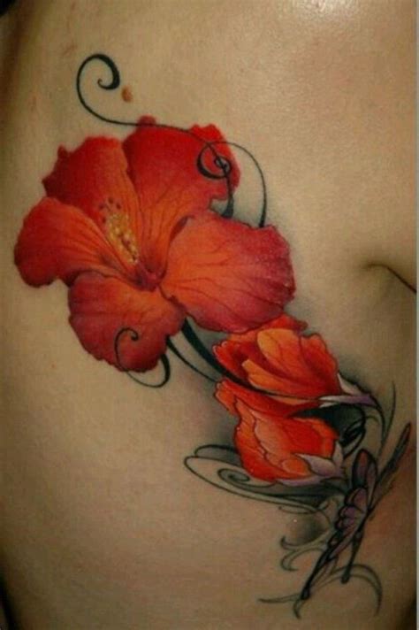 Amazing Side Rib Hibiscus Flower Tattoo Hibiscus Tattoo Hibiscus
