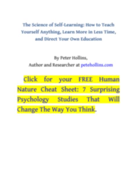 Solution The Science Of Self Learning Peter Hollins Book Studypool