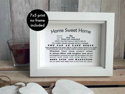 New Home T 7x5 Framed Housewarming T Personalised Etsy New