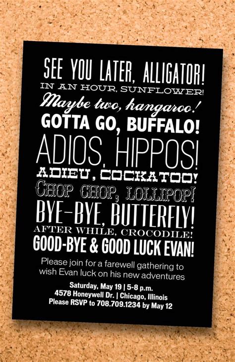 49 Funny Going Away Party Invitation Wording Pictures Us Invitation