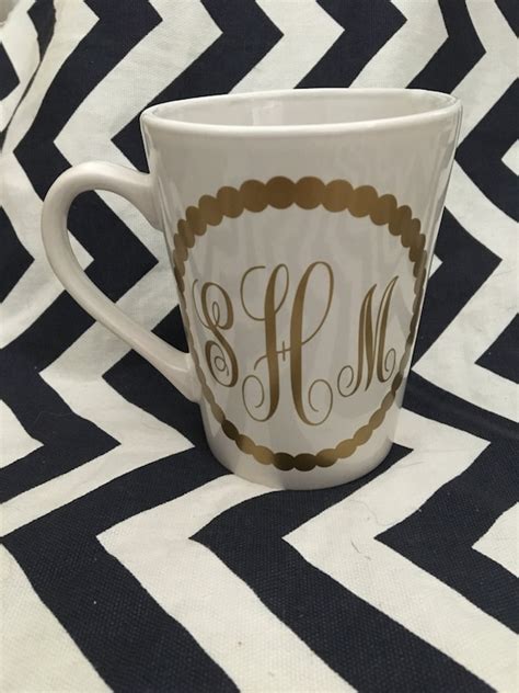 Personalized Monogram Coffee Mug Choose Colors Name Initials