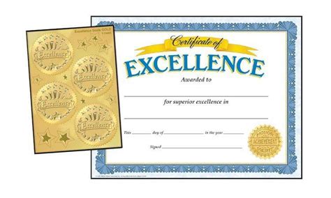 30 Excellence Certificates And 32 Gold Award Seals Combo Pack Sticker