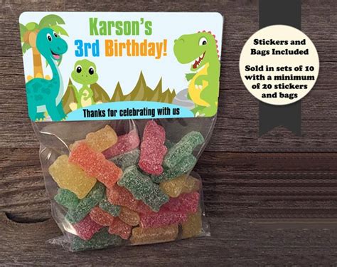 Dinosaur Treat Bags Birthday Party Treat Bags Dinosaur Party