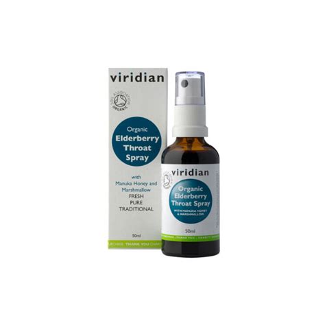 Ekološko razpršilo za grlo z bezgom Viridian (50ml) - Vitalina