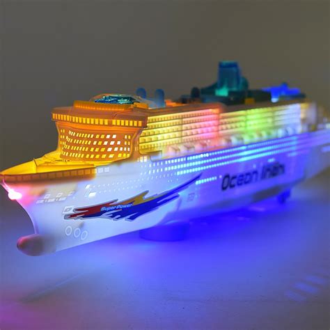 Simulation Luxury Cruise Ship Toy Boat Model Automatic Steering Music