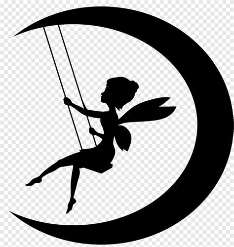 Tinker Bell Fairy Moon Silhouette Park Choa Art Ouvrages Dart Png