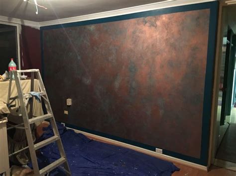How To Paint A Faux Copper Feature Wall Diy Hometalk