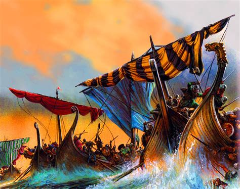 Viking Longships In Battle Viking Ship Viking Art Art