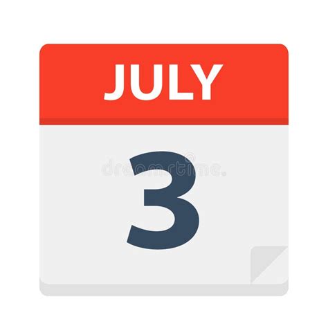 July 3 Calendar Icon Stock Illustration Illustration Of 2022 131974421