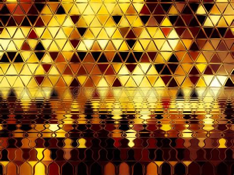 Gold Triangles Shaped Abstract Art Background Stock Illustration
