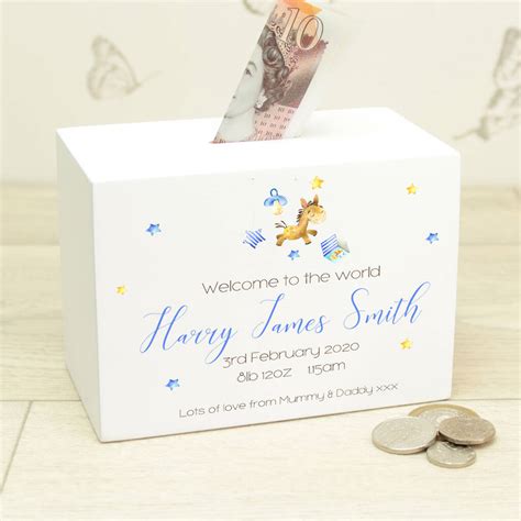Personalised Welcome To The World Baby Money Box By Love Lumi Ltd