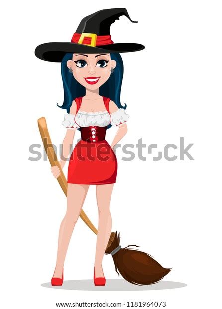 happy halloween sexy witch beautiful dress stock vector royalty free 1181964073 shutterstock