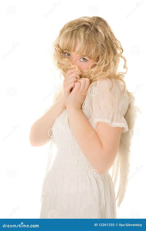 Shy Blond Angel Stock Image Image Of White Long Human 12261255