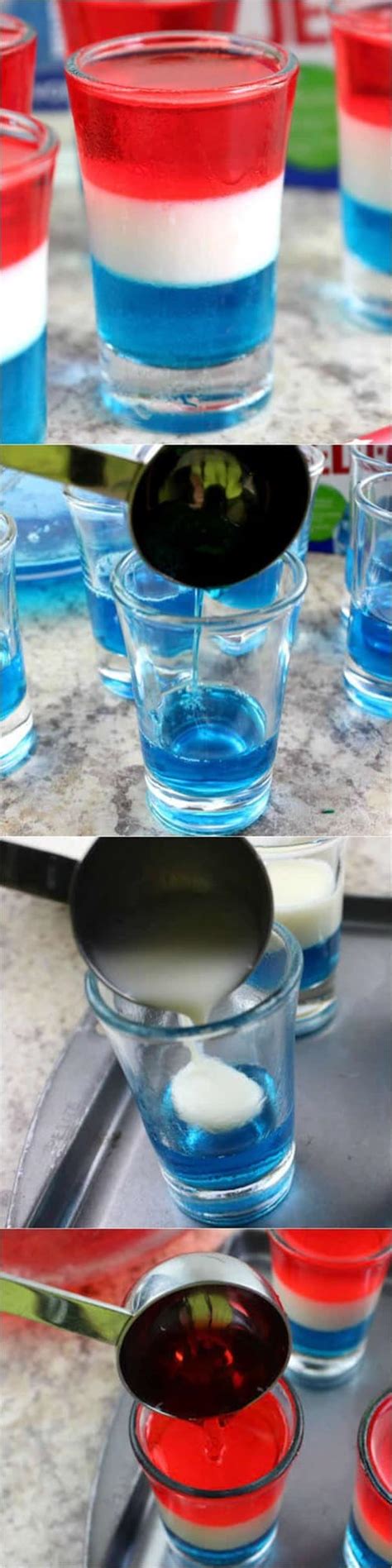 The mixing and pouring part? Layered Jello Shots for Fourth of July: Red, White and Blue